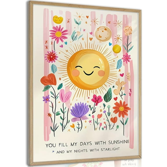 Girls Rainbow Wall Art Set of 3, Colorful Nursery Wall Decor Painting, Kids Heart Picture Poster Prints for Classroom Kids Room Baby Room Bedroom Dorm Home Decoration 12x16in Unframed