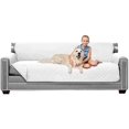 thumbnail image 1 of Original Patent Pending Reversible X-Large Oversized Sofa Protector, Many Colors, Seat Width to 78 Inch, Furniture Slipcover, 2 Inch Strap, Couch Slip Cover Throw for Dog, Pets, White, 1 of 8