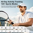 thumbnail image 5 of INOCTI 1.85''HD Men Womens Smart watch,with Bluetooth Answer/Make Calls/120+Sports Modes/10 Days Standby, IP68 Waterproof Fitness Tracker Fits for Android Iphone Devices, perfect gift（Black）, 5 of 7