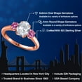 thumbnail image 2 of Gem Stone King 18K Rose Gold Plated Silver Ring Oval Topaz and Pink Moissanite (1.96 Cttw), 2 of 6