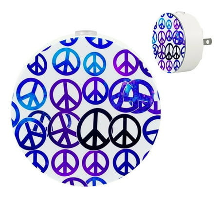 

Night Light Night Lights Plug into Wall 2-Pack Nightlight Plug in Night Light Dusk to Dawn Night Lamp Led Night Light for Adults Kids Room Galaxy Universe Art Peace Sign