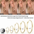 thumbnail image 6 of YOUNGYUE Gold Hoop Earrings for Women, 30-70mm 14K Gold Plated Big Hoops, Hypoallergenic Lightweight, 6 of 7
