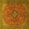thumbnail image 1 of Ahgly Company Machine Washable Indoor Square Medallion Yellow Traditional Area Rugs, 3' Square, 1 of 4