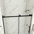 thumbnail image 4 of JimsMaison 60"W x 76"H Sliding Frameless Shower Door with Tempered Glass&Handles,Matte Black, 4 of 18