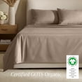 thumbnail image 3 of Bare Home Organic Sateen Sheet Set - 400 Thread Count - 100% Organic Cotton - 3 Piece - Twin XL, Taupe, 3 of 10