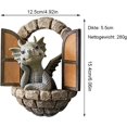 thumbnail image 5 of Gnomo de jardín al aire libre, estatua de dinosaurio de resina para jardín, decoración de árbol de jardín para ventana, hogar, jardín, decoración artística, niños y niñas (dinosaurio,, 5 of 5