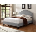 thumbnail image 2 of King Size Bed Upholstered Gray Victorian Style, Nailhead Trim Platform Bed, Bedroom Furniture, 2 of 7