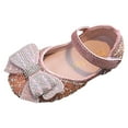 thumbnail image 2 of YMNXA Children Baby Girls Sandals Soft Sole Non Slip Closed Toe Cute Sequin Bow Decoration Hook Loop Comfortable Fashion Shoes For Wedding Birthday Party,Red,5-5.5 Years, 2 of 8