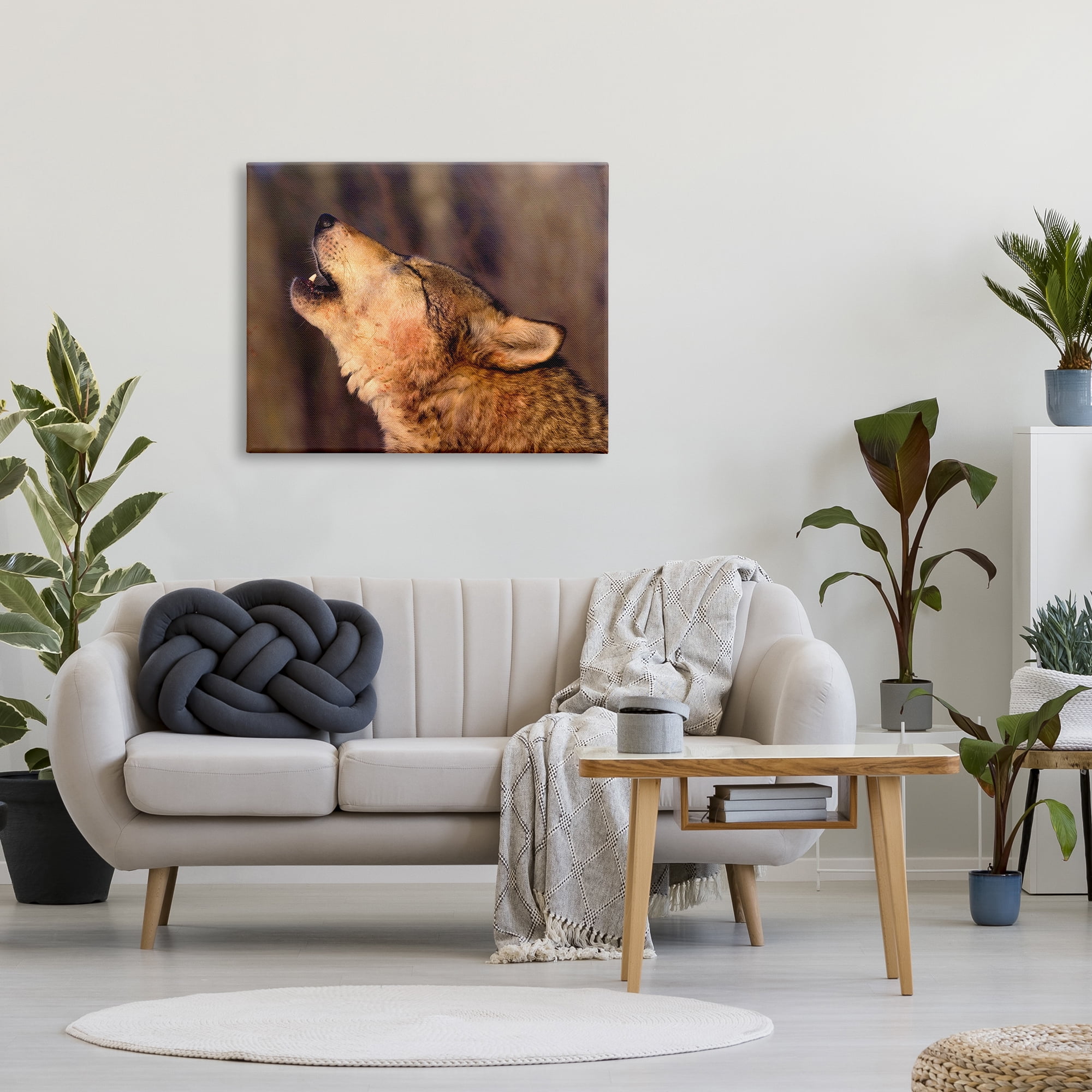 Stupell Industries Howling Wolf Photography Animals & Insects Photography Gallery Wrapped Canvas Print Wall Art, 40 x 30
