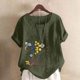 thumbnail image 1 of Xuyuer Women Tops Causal Summer Short Sleeve Oversized T Shirts Loose Blouses Fashion Round-Neck Comfy Women Tunic Tee Shirts Tops Loose Fit Regular Blouse, 1 of 5