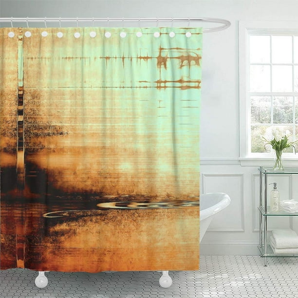Pknmt Old Dirty With Vintage Patterns Yellow Beige Brown Red Bathroom Shower Curtains 60x72 Inch Com Vintage Patterns Yellow Beige Brown, Brown And Red Shower Curtain
