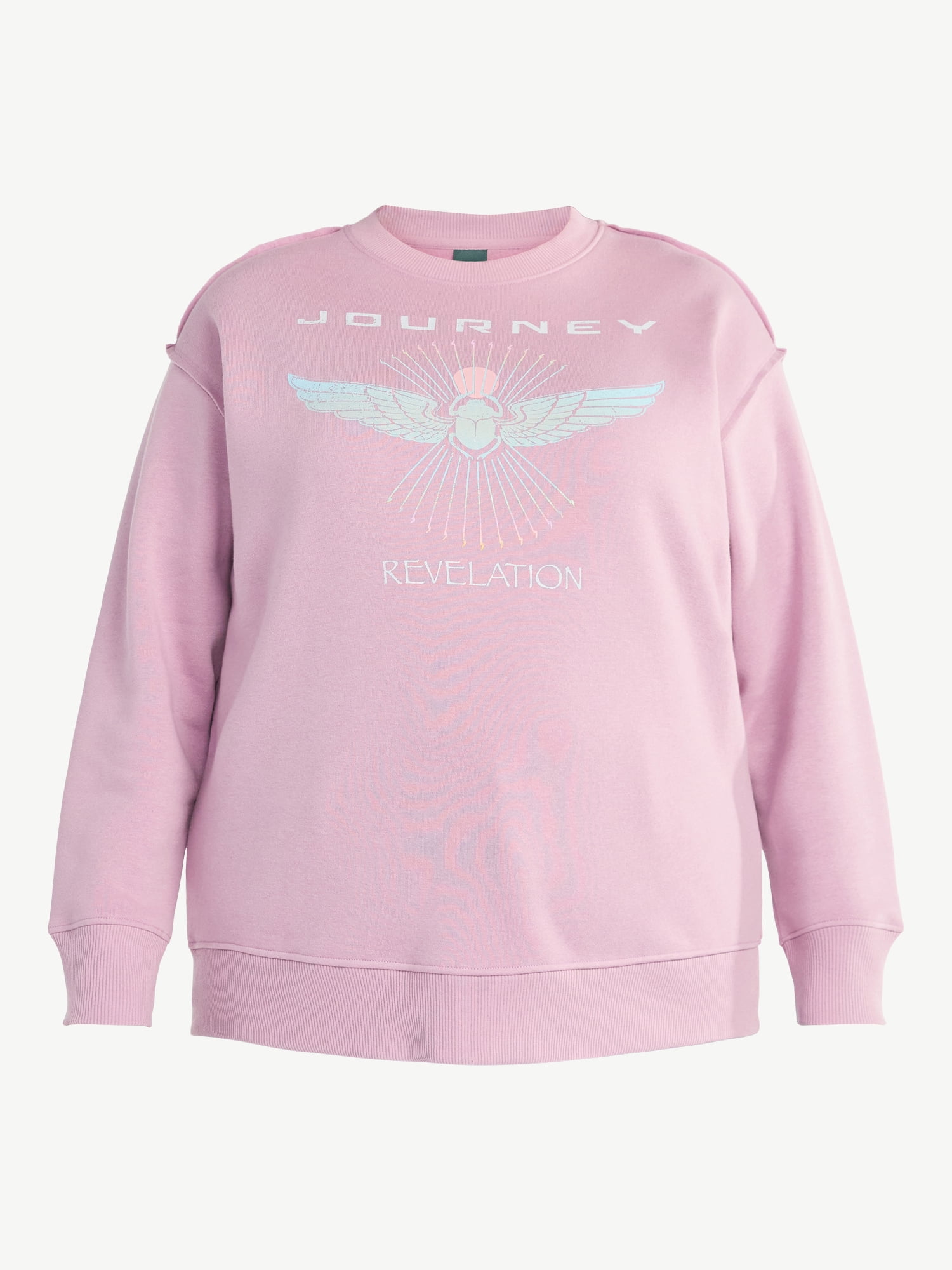 Terra & Sky Women's Plus Size Journey Revelation Graphic Sweatshirt with Long Sleeves, Sizes 0X-4X