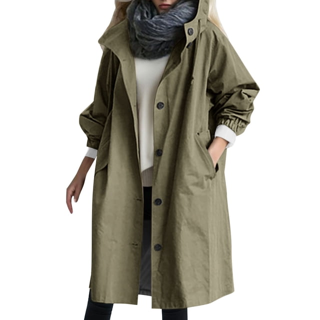 Coupe-vent Élégant pour Femmes Élégant Confortable avec Capuche Anorak Polyvalent Manteau d'Extérieur pour l'Hiver Mode