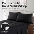 thumbnail image 3 of Striped Bed Sheet Set 1800 Luxury Soft Microfiber Deep Pocket 3-Piece Bedding Set - Wrinkle, Stain, Fade Resistant - Black Queen, 3 of 4