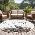 thumbnail image 4 of Round Rug 7Ft Washable Non-Slip, Rabbits Pine Cone Circle Area Rugs for Living Room Bedroom, Sweet Home Texture Brown Leaves Berries Indoor Floor Mats Carpet Runner for Home Decor Aesthetic, 4 of 8