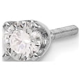 thumbnail image 3 of 14k White Gold Polished Post Earrings Single Stud Diamond Earring Measures 5x4mm Wide Jewelry Gifts for Men, 3 of 3