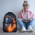 thumbnail image 2 of Yuyamidu Fire Horse Kids Backpacks Elementary School Bookbag Large Capacity Bookbags for Kids Student School Bag Teen Shoulder Bag for Boys, 2 of 7