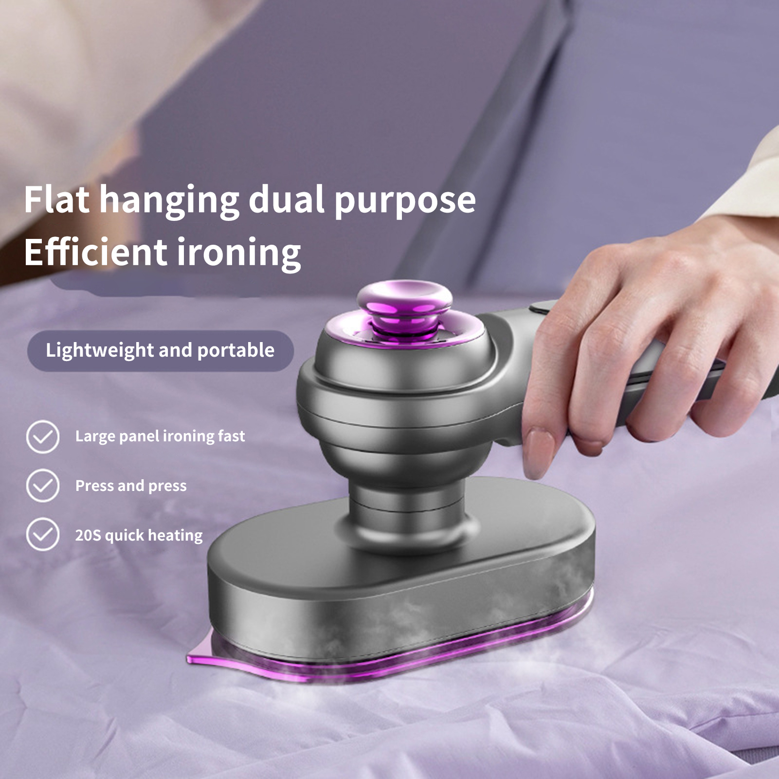 Chicmine Garment Steamer Effortlessly Wrinkle-Free Portable Fast Heat-Up Garment Steamer for Travel Home Use