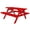 Bright Red, variant on Keystone Amish Co. Poly Composite Table with attached Benches, 5-Foot, Aruba