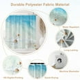 thumbnail image 2 of Ocean Beach Shower Curtain, Sea Drift Bottle Starfish Conch Seashell Bathroom Curtain, Tropical Ocean Theme Shower Curtain Set with 12 Hooks for Bathroom 72Wx84L, 2 of 6