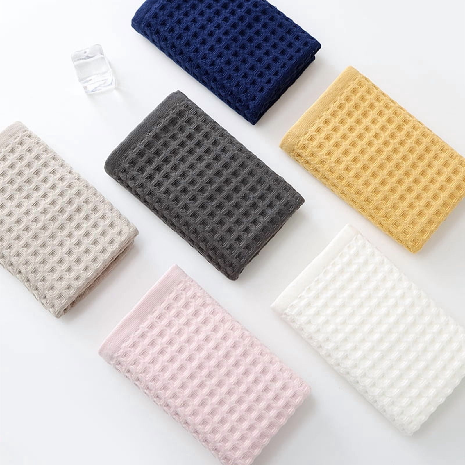 Zhuge 6 Pack 34x73cm Microfiber Waffle Face Towels, Soft Absorbent Fast Drying Facial Towels, Grey