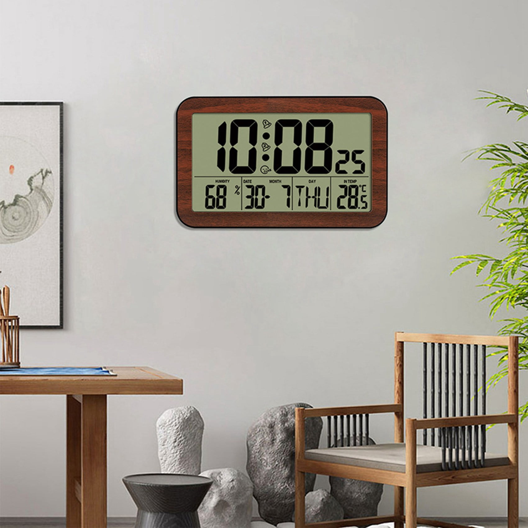 Large Screen Digital Wall Clock Home Electronic Student Alarm Display Desk B