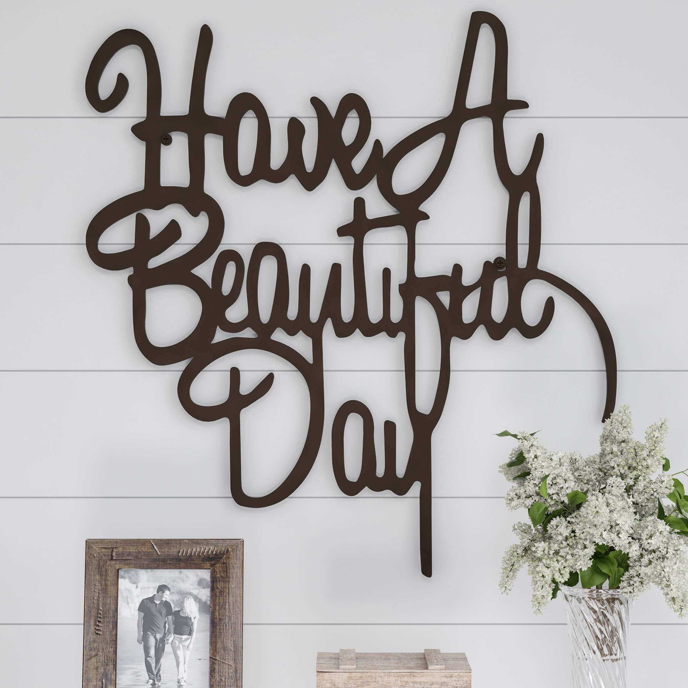 Lavish Home Have a Beautiful Day Wall Art - 3D Word Art Metal Wall Sign