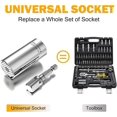 thumbnail image 3 of Universal Socket, 1/4"-3/4" (7mm to 19mm) Ratchet Universal Socket Set with Wrench Power Drill Adapter - Best Tool Present for Handyman Men Husband Fa, 3 of 5