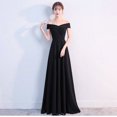 thumbnail image 3 of Vestido de noche para mujer, vestido de fiesta negro, sexy, con hombros descubiertos, largo, para banquete, 3 of 5
