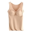 thumbnail image 1 of Camisas térmicas sin mangas para mujer con sujetador, chaleco con cuello en V, ropa interior, chaleco cálido con cojín -Color de piel, 1 of 5