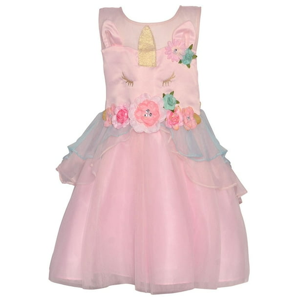 Rare Editions Rare Editions Little Girls Pink Flower Applique Tea