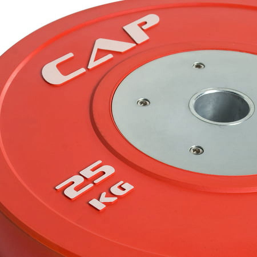 CAP 2" Olympic Competition Rubber Bumper Weight Plate with Steel Hub, 25 KG (55 lbs) Single