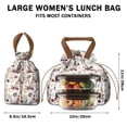 thumbnail image 5 of Pioneer Flower Floral Print Pattern Drawstring Lunch Bag Women - Drawstring Lunch Bag Insulated for Work Office - Stain-Resistant Large Lunchbags for Women with Multi-Pockets, 5 of 6