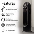 thumbnail image 4 of Ventilador de torre Honeywell TurboForce HYF500 de 6 velocidades, negro, 4 of 5
