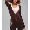 thumbnail image 3 of Wrap Top YOENAESGI Y2k Ballet Pilates para mujer, color marrón, 3 of 4