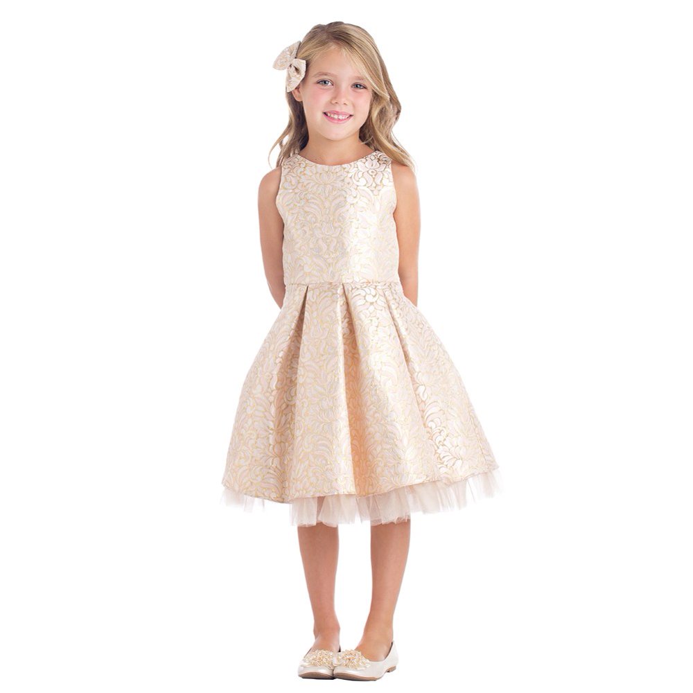 Sweet Kids - Sweet Kids Girls Blush Pleated Jacquard Tulle Junior ...