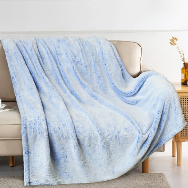 Exclusivo Mezcla Plush Extra Large Fleece Throw Blanket for Couch, Bed