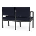 thumbnail image 5 of Lesro Lenox Steel Fabric Reception Waiting Room Guest Loveseat in Charcoal/Open House Navy, 5 of 5