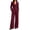 Wine, variant on Women's 2 Piece Suits Business Casual Blazer and Pants Sets Dressy Outfits Office Work Suits for Women Solid Color Long Sleeves Suit