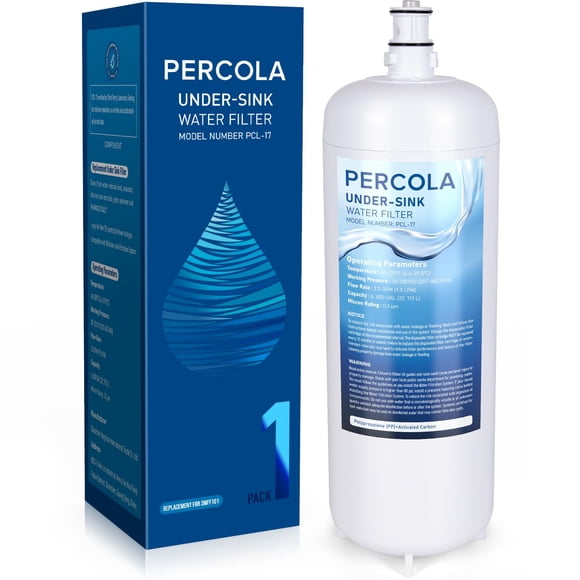 PERCOLA Filtre à Eau sous Évier 3MFF101, Remplacement pour Système de Filtration à Débit Complet sous Évier 3MFF100, 70020249663 6,000 Gallons (1 Pack)