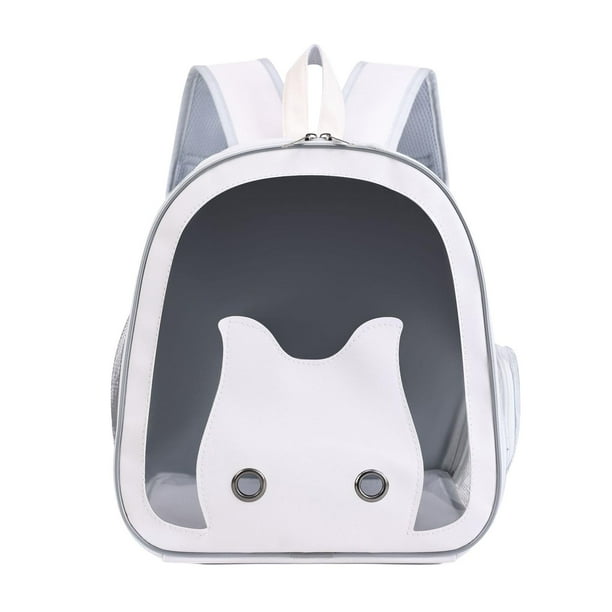 Mochila para perros, mochila de senderismo para mascotas, para perros pequeños, medianos y gatos, portátil blanco