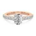 thumbnail image 4 of IGI Certified 3 Carat Oval Shape Lab Grown Diamond Engagement Ring | 14K Rose Gold | Lottie Four Claw Side Stone Diamond Ring | FG-VS1-VS2 Quality Friendly Diamonds, 4 of 6