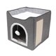 thumbnail image 2 of Cama escondida para gatos, cueva, accesorios para mascotas, cojín extraíble, condominio en forma de cubo, cueva grande para gatitos grandes, mascota, Gris, 2 of 10