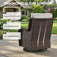thumbnail image 4 of Giantfurnni Patio Furniture Wicker Swivel Rocking Glider Chair High Back Outdoor Rattan Rocker Set of 2 for Porch Backyard, 4 of 9