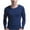 Blue, variant on UTTOASFAY Mens Long Sleeve Tops Slim Thin thermal Underwear Men's Round Neck Autumn Clothes Breathable Basic Bottoming Shirt White 8(L)