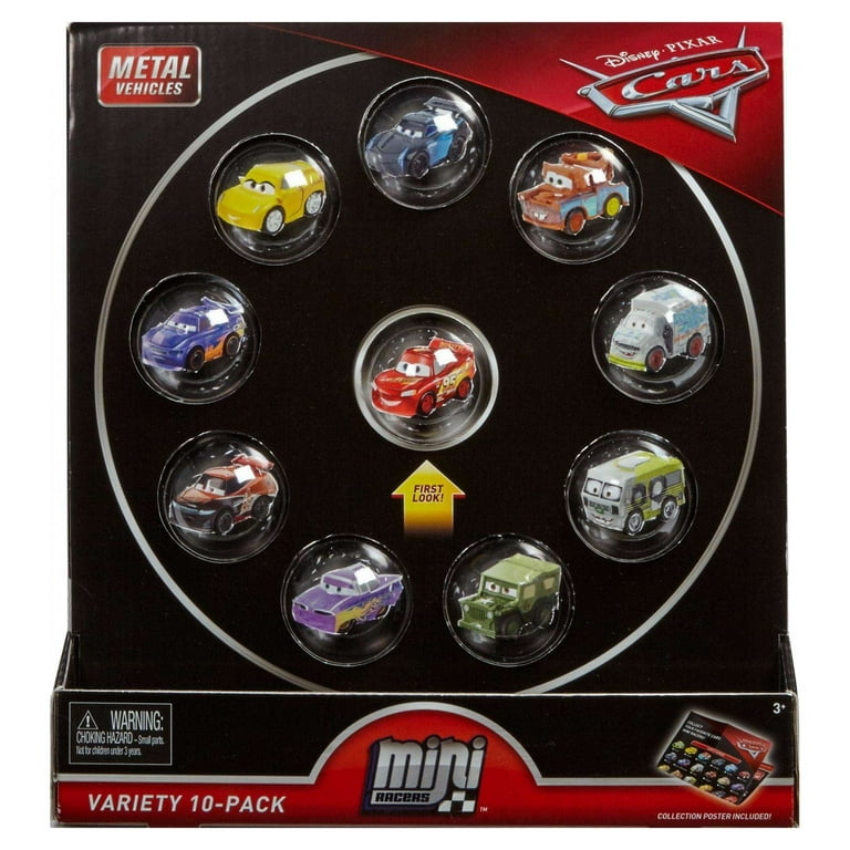 Mattel Disney Pixar Cars Die-Cast Mini Racers 10-Pack Vehicles, Miniature  Racecar Toys For Racing, Small, Portable, Collectible Automobile Toys Based