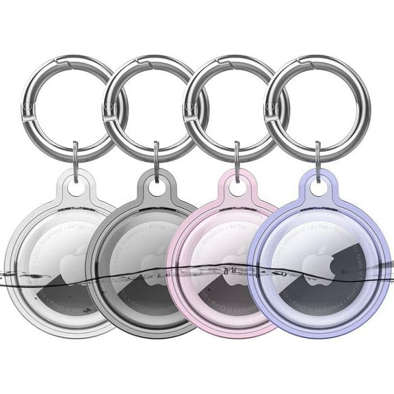 AirTags Holder 4 Pack - Waterproof Airtag Keychain for Luggage and Tracker