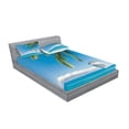 thumbnail image 2 of Ambesonne Tropical Fitted Sheet & Pillow Sham Set, Cruise Ship Palm Tree, Full, Turquoise Green, 2 of 2