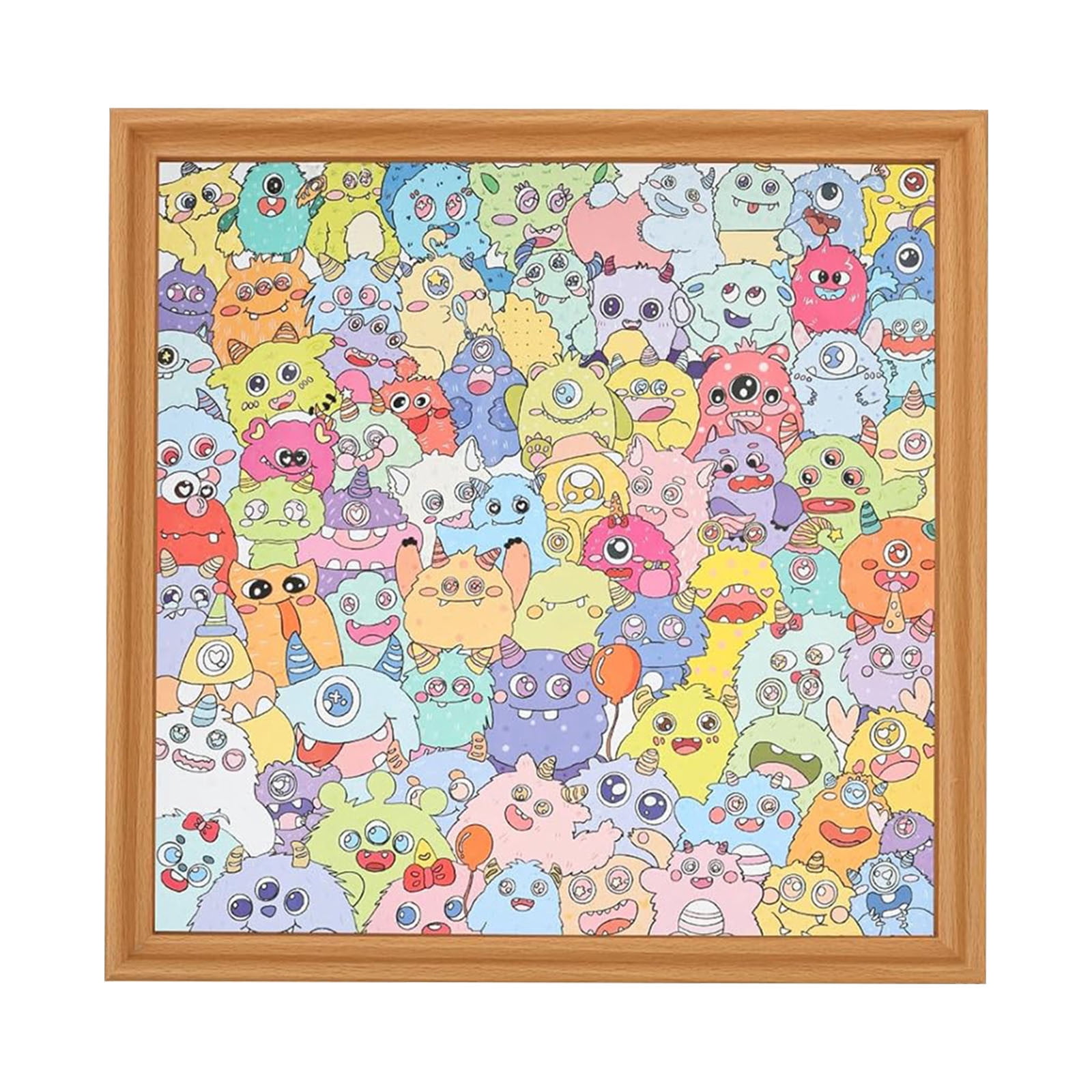 Diy Wooden Coloring Puzzle Kit Creative Assembly Art Set, Hand Paint Puzzle Frame Craft Activity, Wooden Drawing Board With Color Pens Glue Kit, Educational Puzzle Art Home Decor Gift Idea