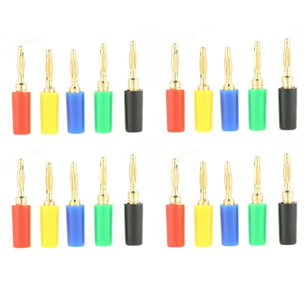 Test Lead Wire Cables, 20 Pcs/set 2mm Mixed Colors Banana Plug Jack